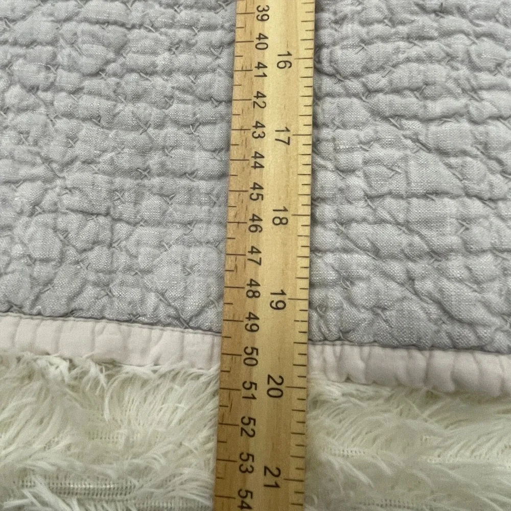 2 EILEEN FISHER Home Standard Quilted‎ Pillow Covers Shams Linen Cotton Blend